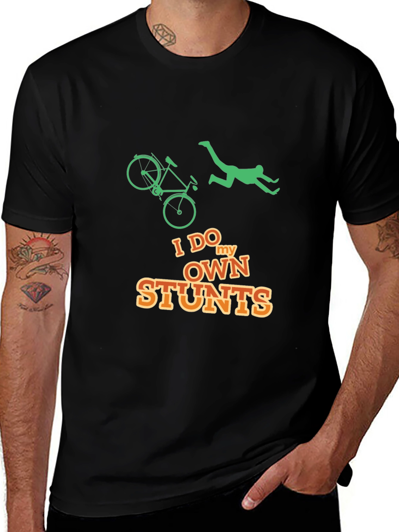 I Do My Own Stunts T-Shirt - Funny Bike Accident Tee