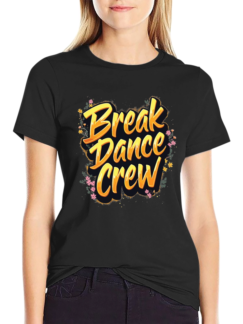 Break Dance Crew Graphic Tee - Soft Black T-Shirt