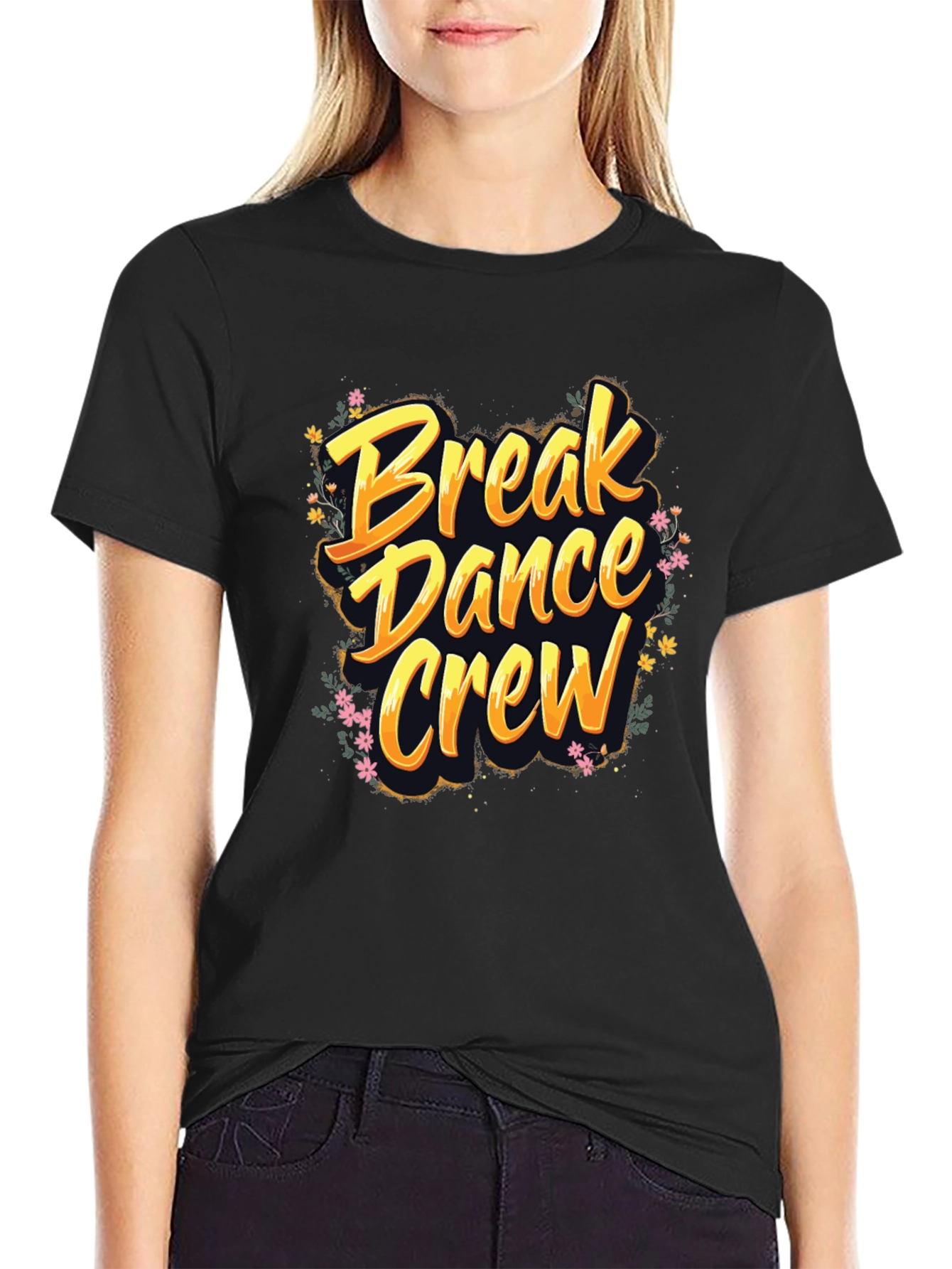 Break Dance Crew Graphic Tee - Soft Black T-Shirt