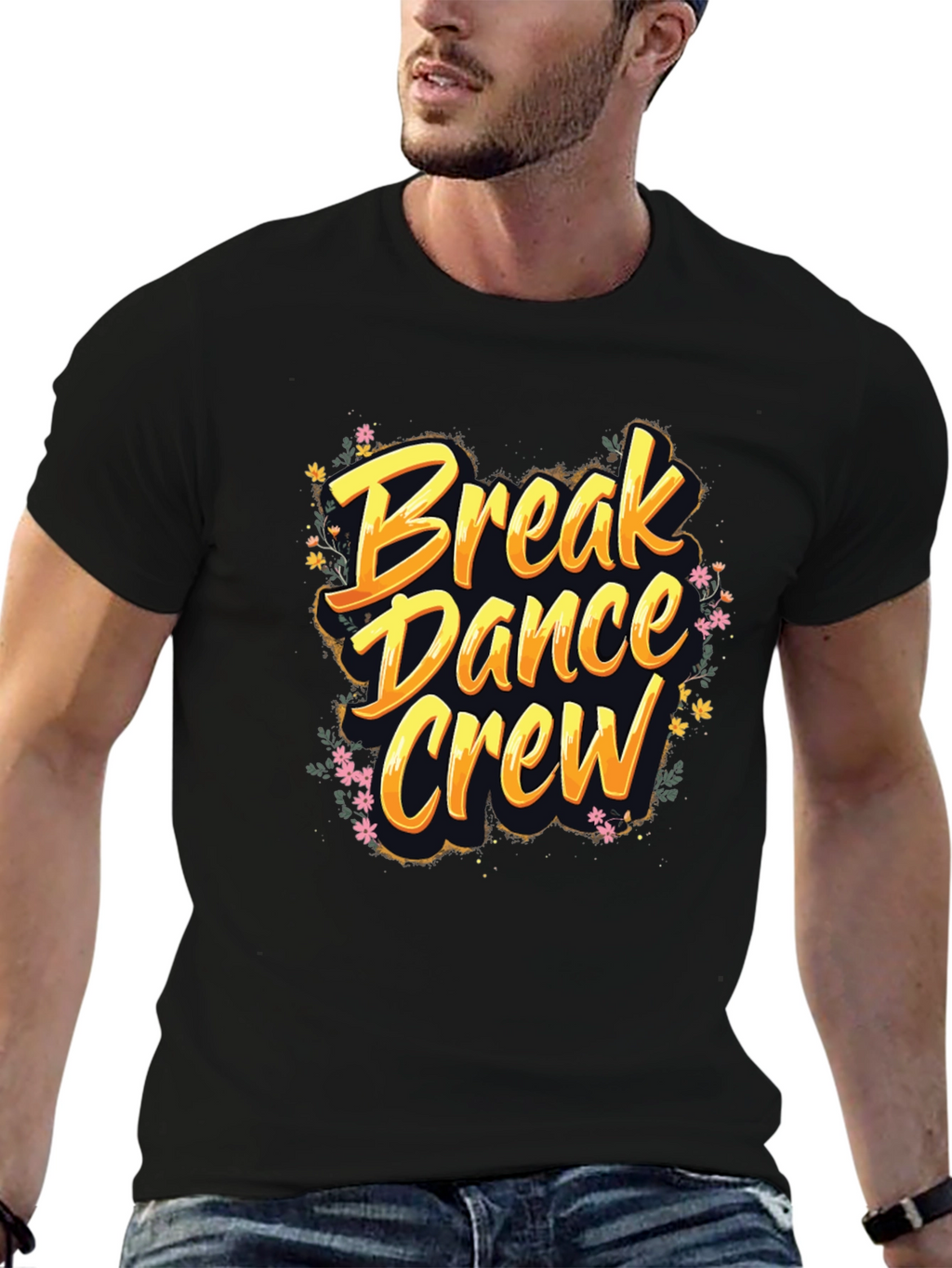 Break Dance Crew Graphic Tee - Soft Black T-Shirt