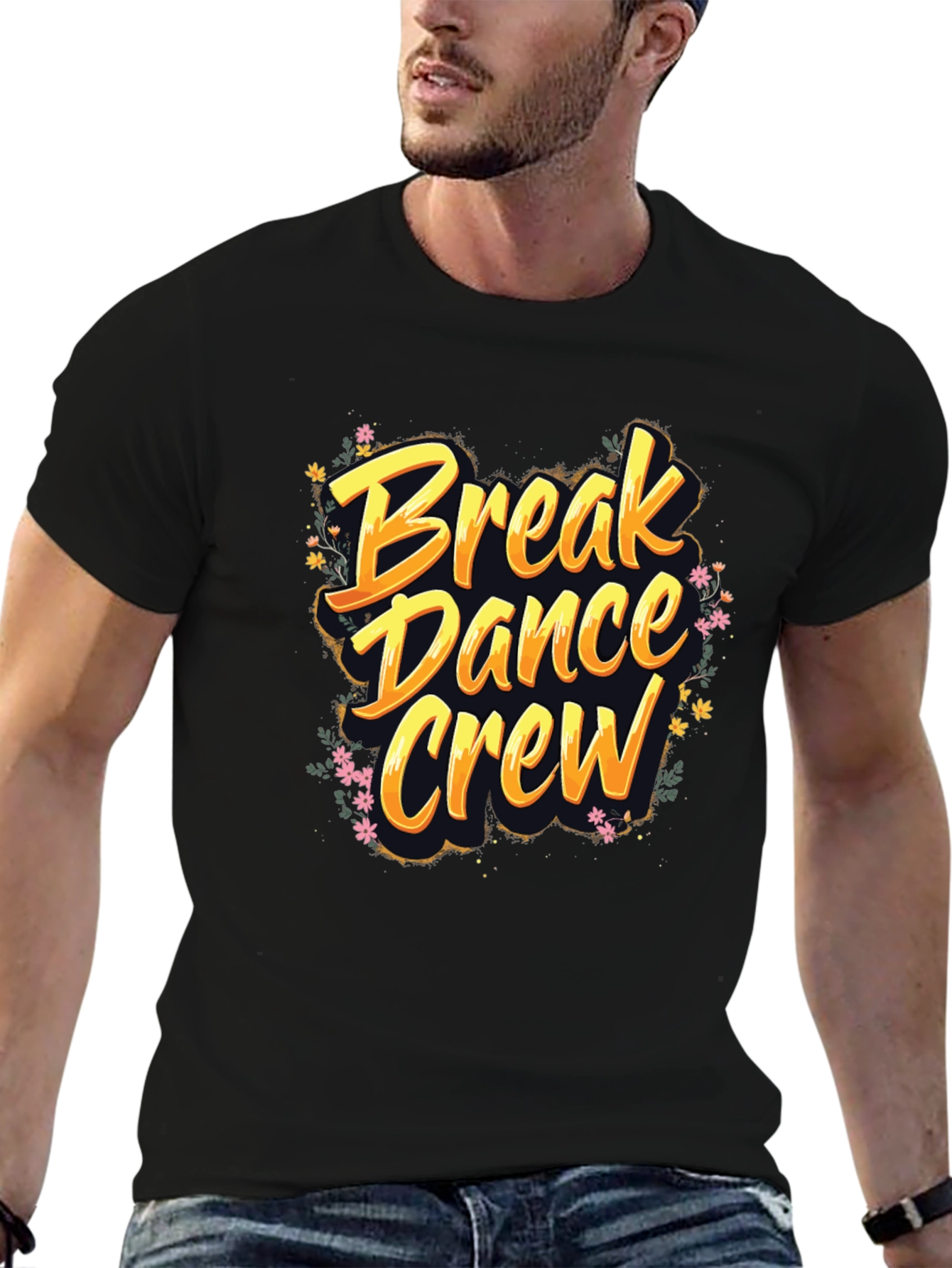 Break Dance Crew Graphic Tee - Soft Black T-Shirt