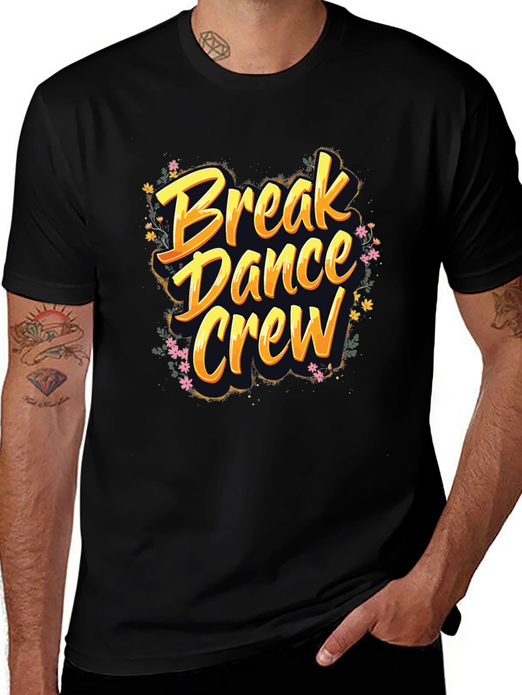 Break Dance Crew Graphic Tee - Soft Black T-Shirt