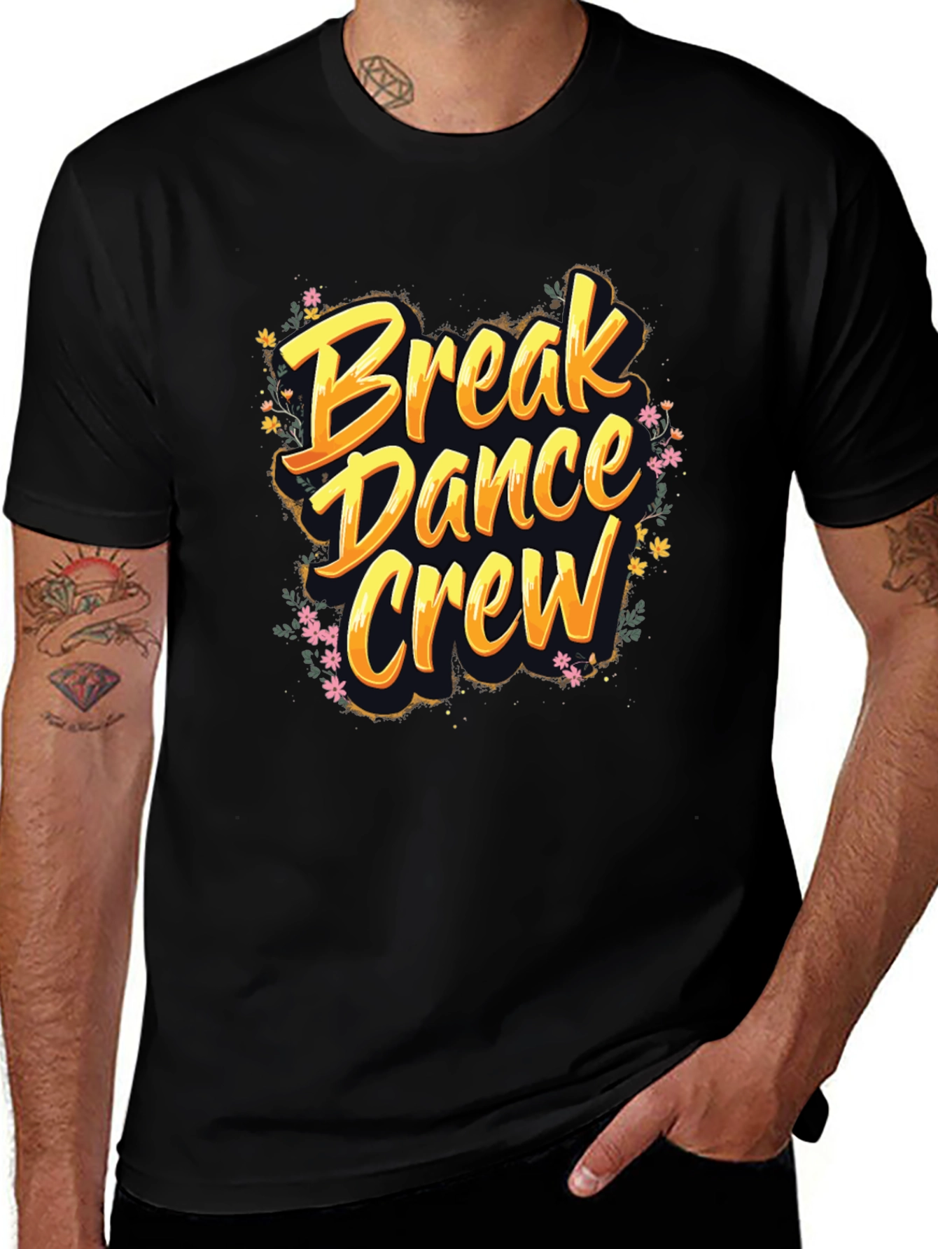 Break Dance Crew Graphic Tee - Soft Black T-Shirt