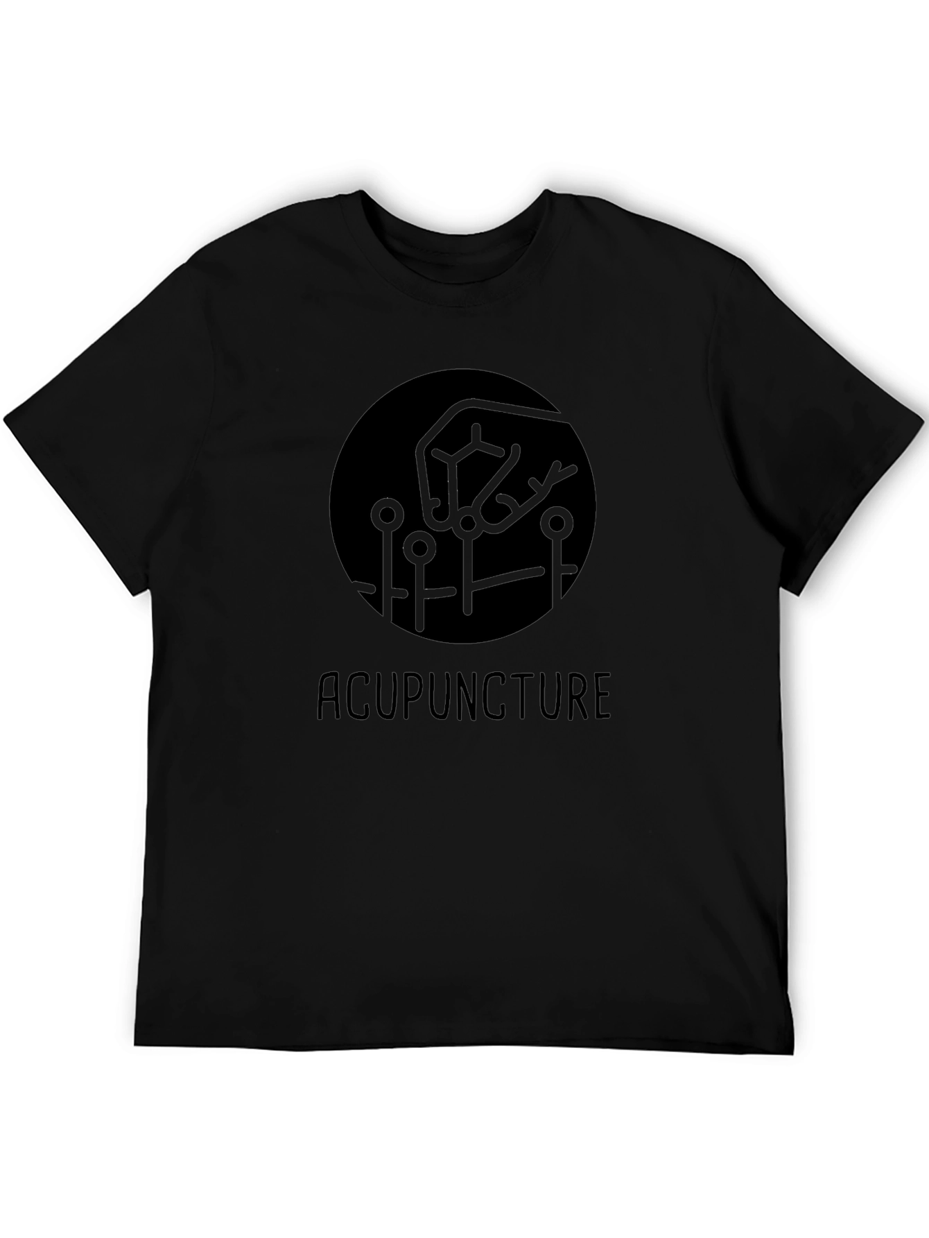 Acupuncture Graphic Tee - Black Cotton T-Shirt