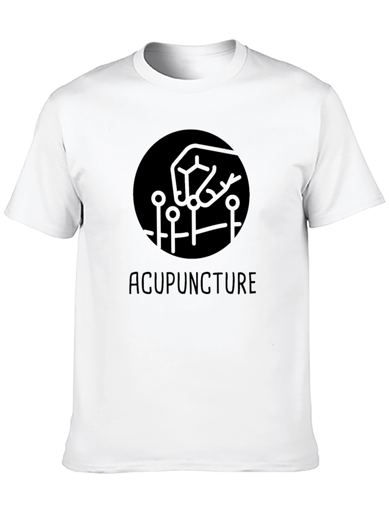 Acupuncture Graphic Tee - Black Cotton T-Shirt