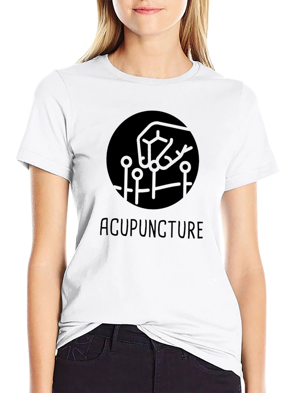 Acupuncture Graphic Tee - Black Cotton T-Shirt
