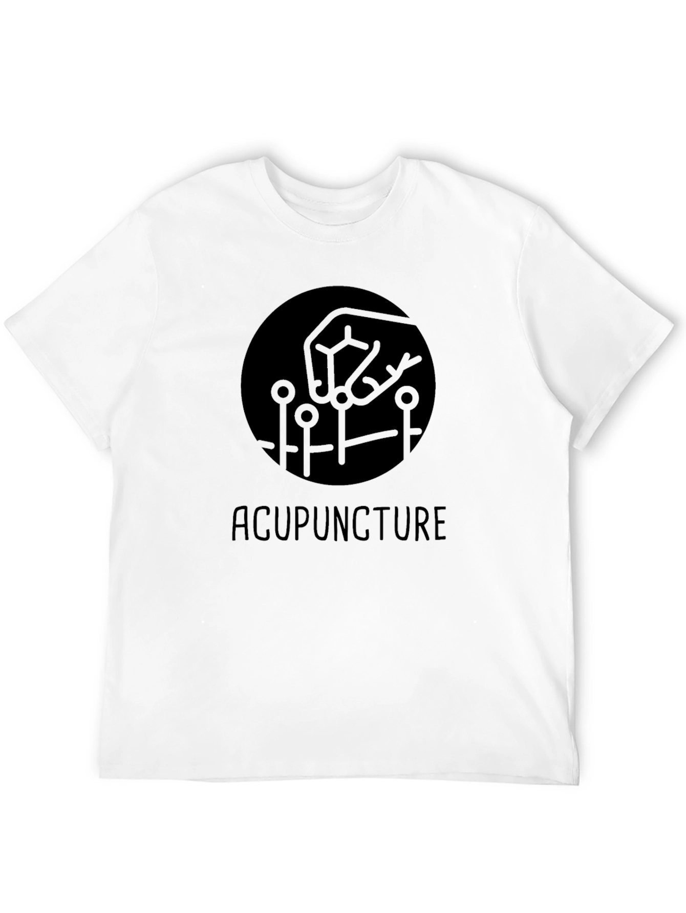 Acupuncture Graphic Tee - Black Cotton T-Shirt