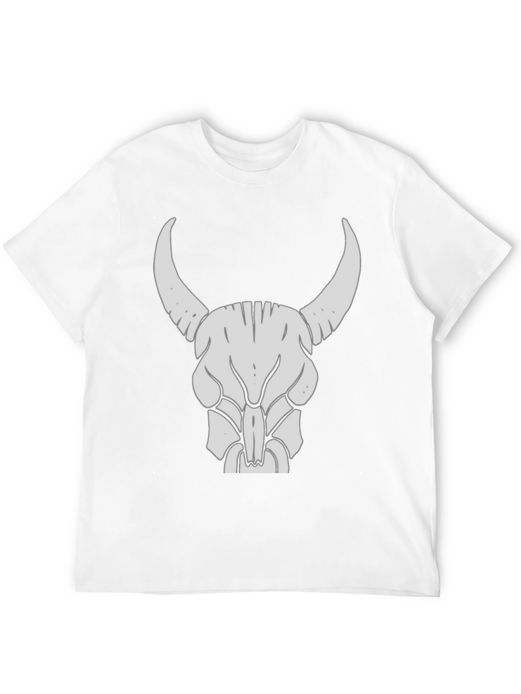 Bull Skull Graphic Tee - Black Cotton Casual Shirt