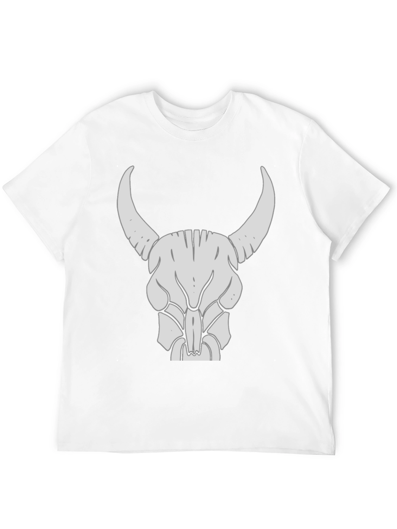 Bull Skull Graphic Tee - Black Cotton Casual Shirt