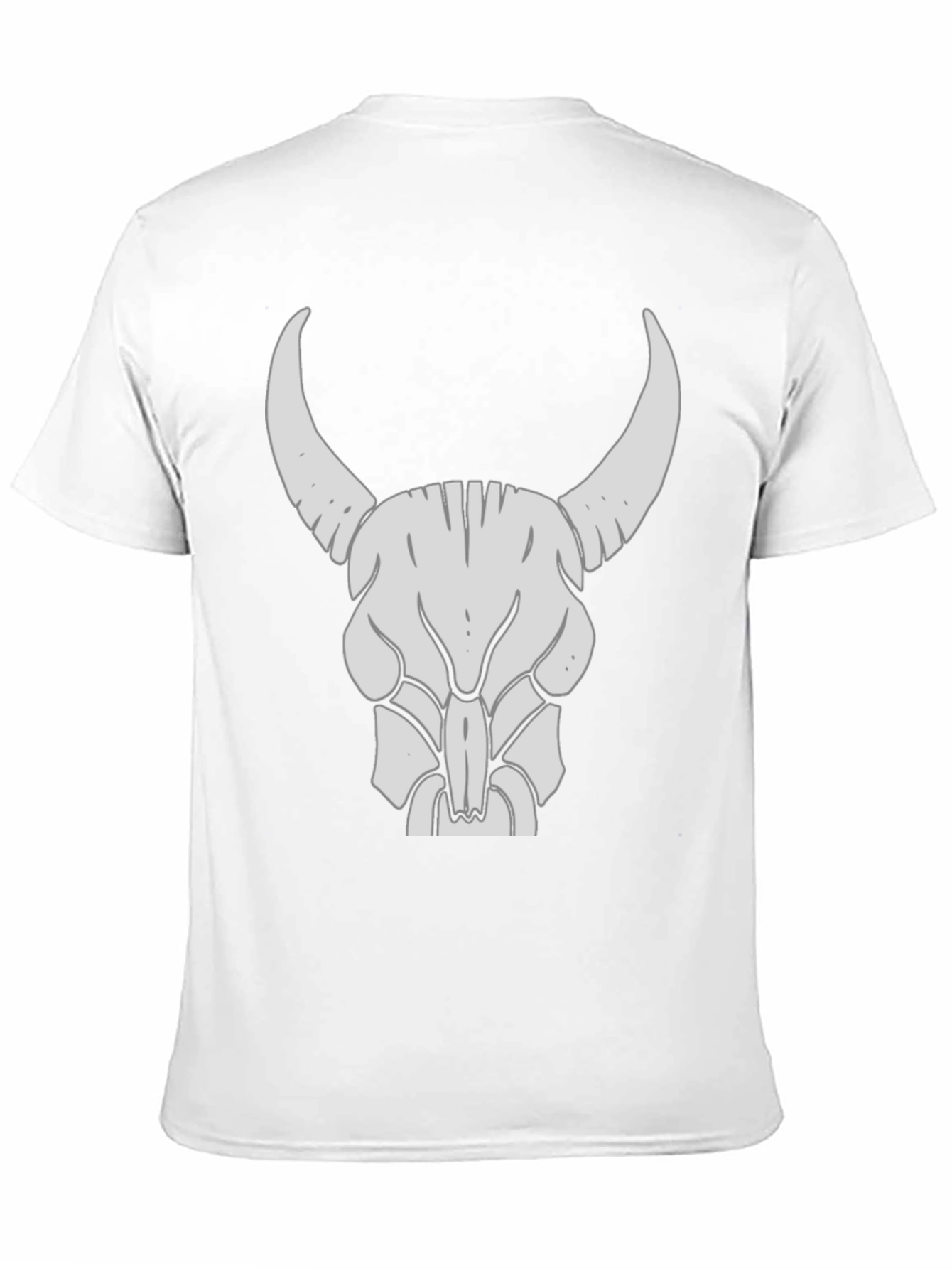 Bull Skull Graphic Tee - Black Cotton Casual Shirt