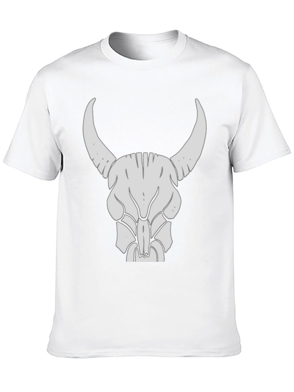Bull Skull Graphic Tee - Black Cotton Casual Shirt