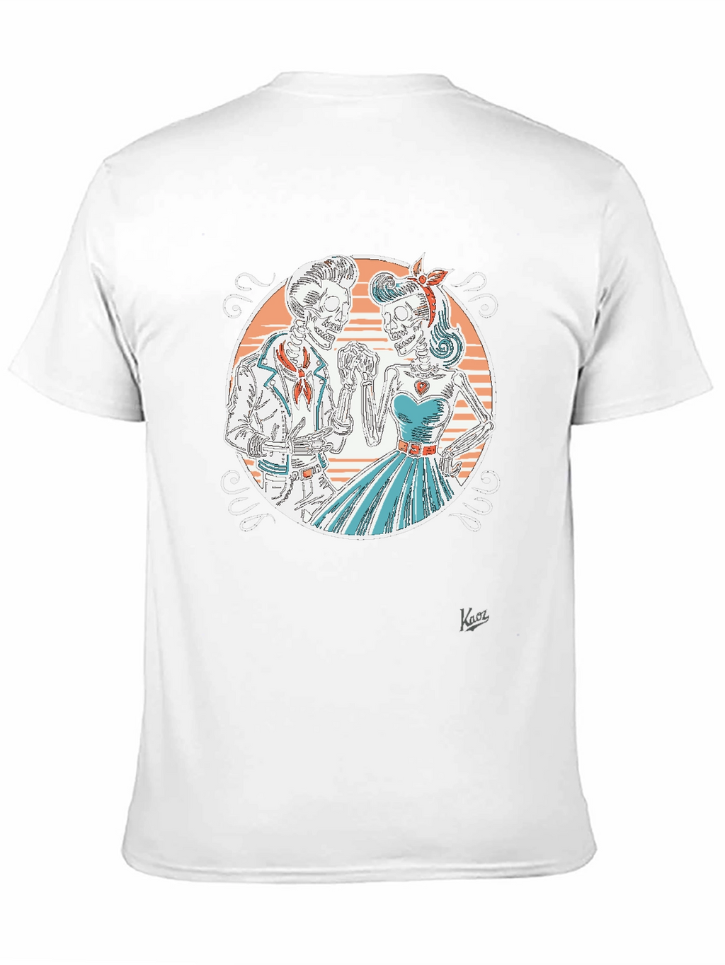 Retro Skeleton Couple Graphic T-Shirt