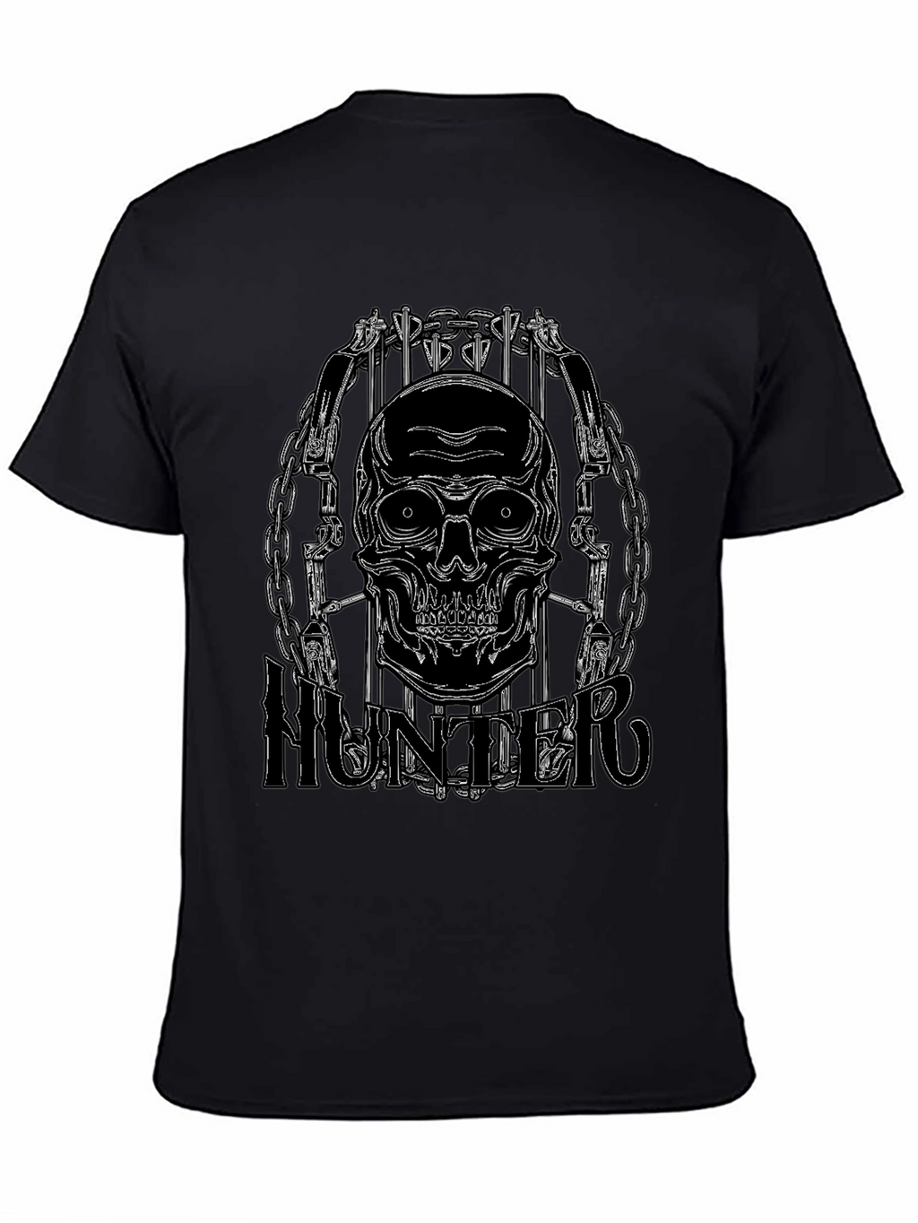 Skull Hunter Black Graphic Tee