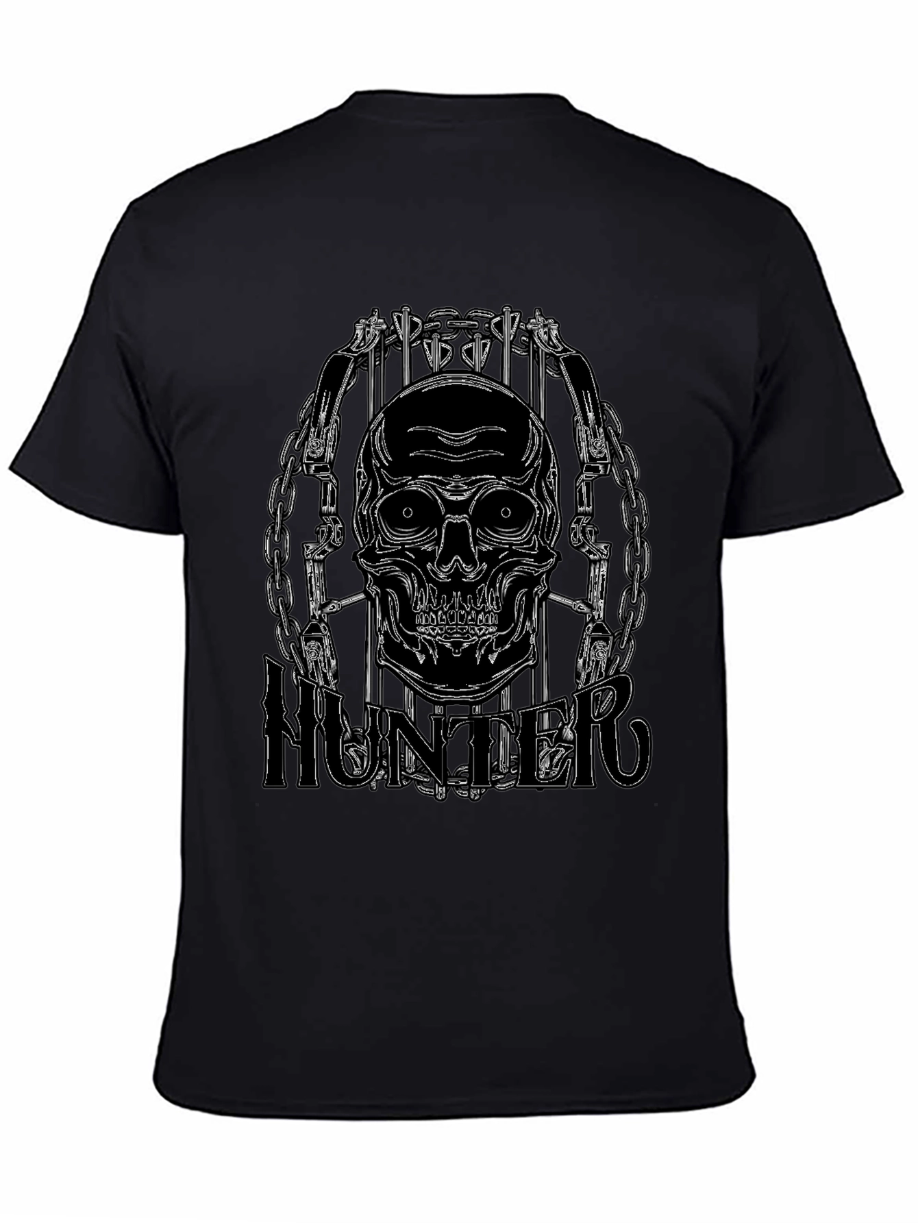 Skull Hunter Black Graphic Tee