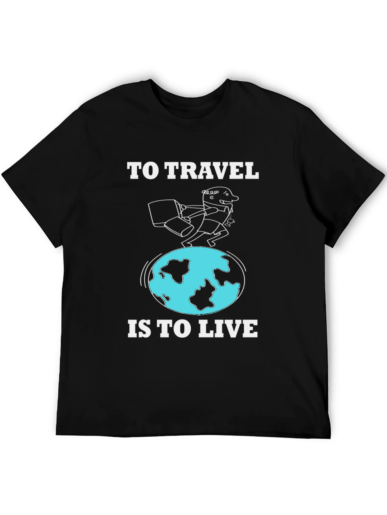 Travel Themed Graphic T-Shirt - To Travel is to Live