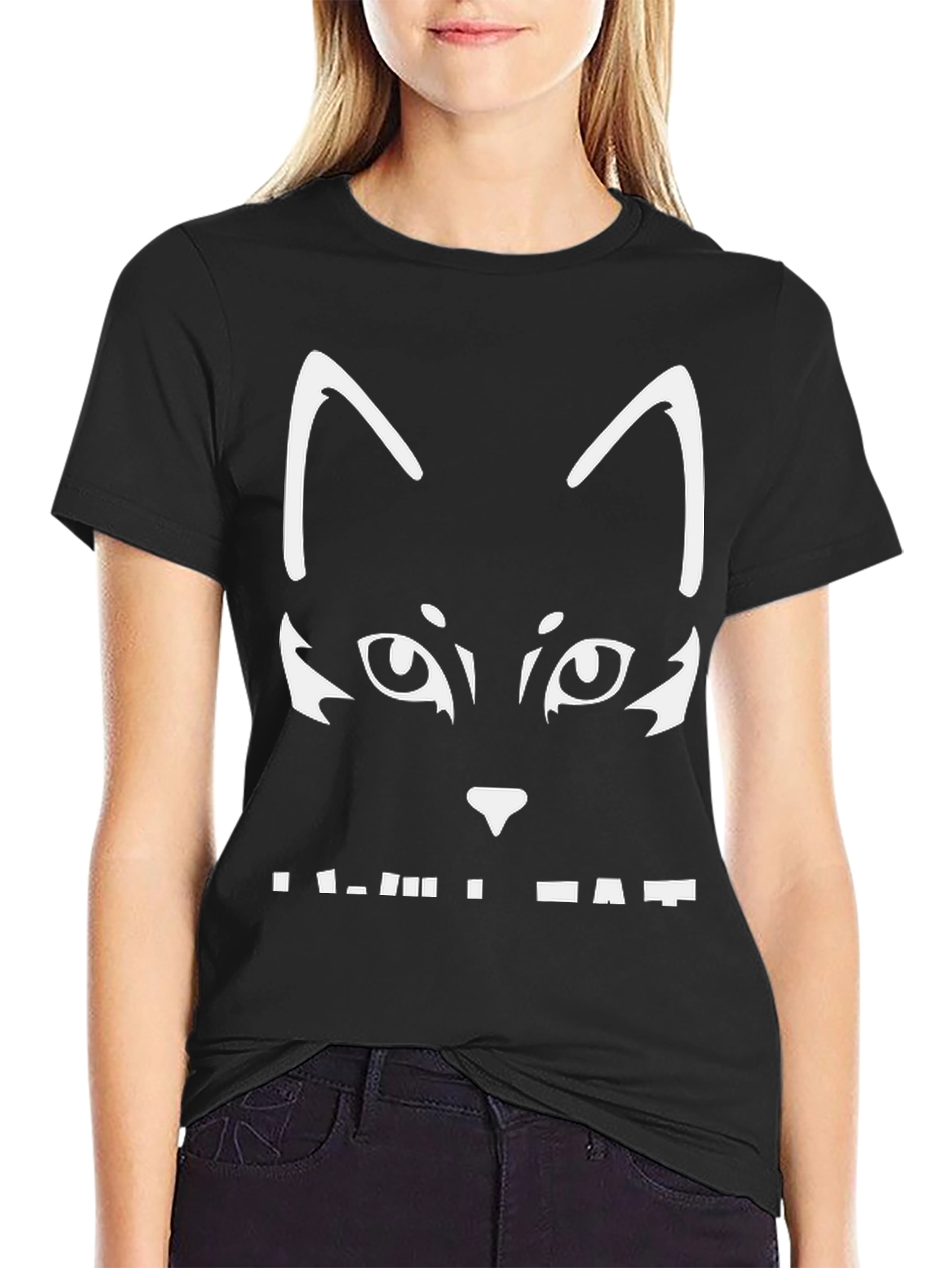 Black Cat Graphic Tee - Cool & Casual