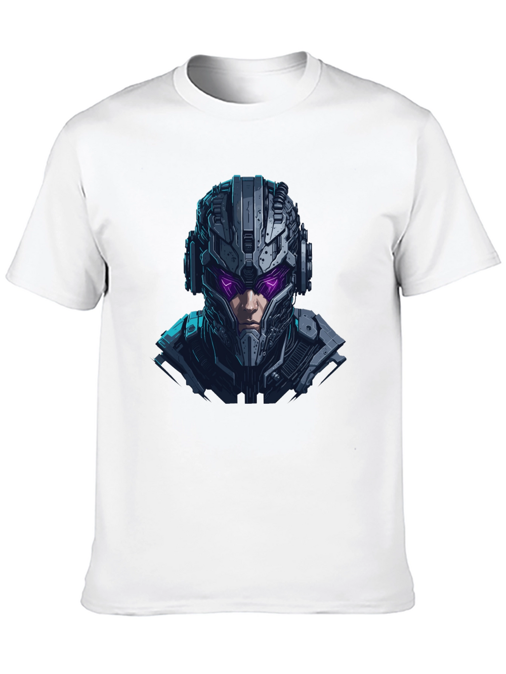 Cyberpunk Warrior Graphic Black T-Shirt