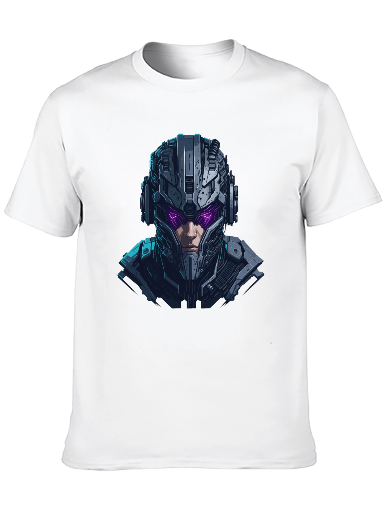Cyberpunk Warrior Graphic Black T-Shirt