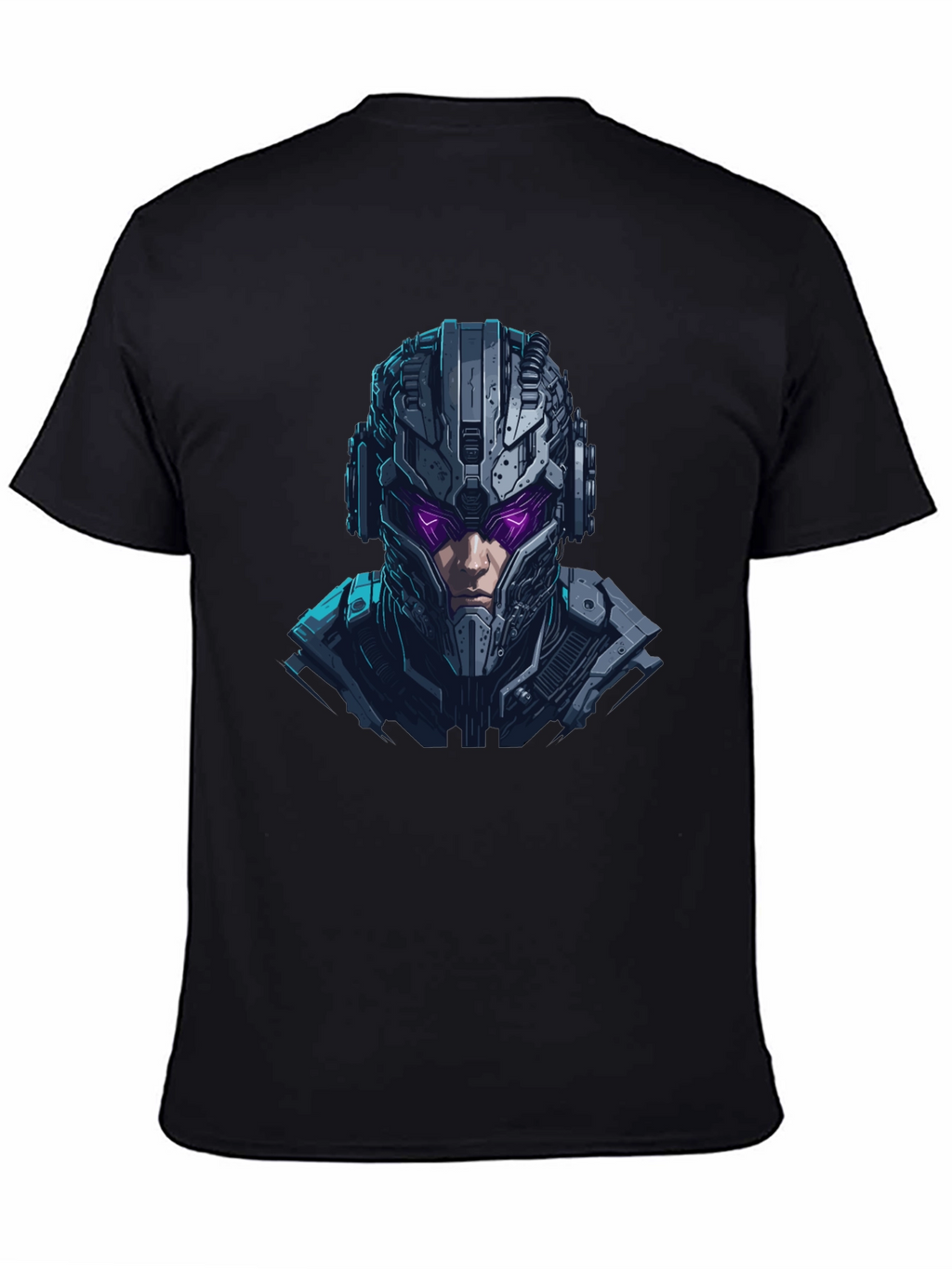 Cyberpunk Warrior Graphic Black T-Shirt