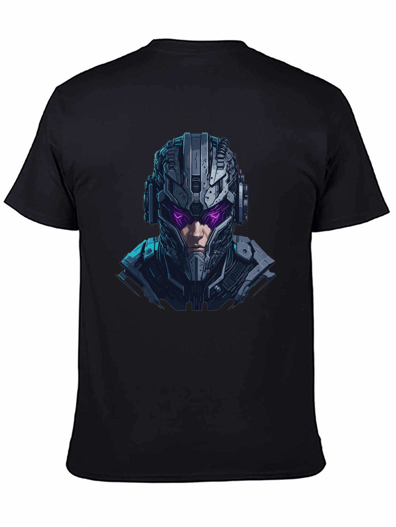 Cyberpunk Warrior Graphic Black T-Shirt