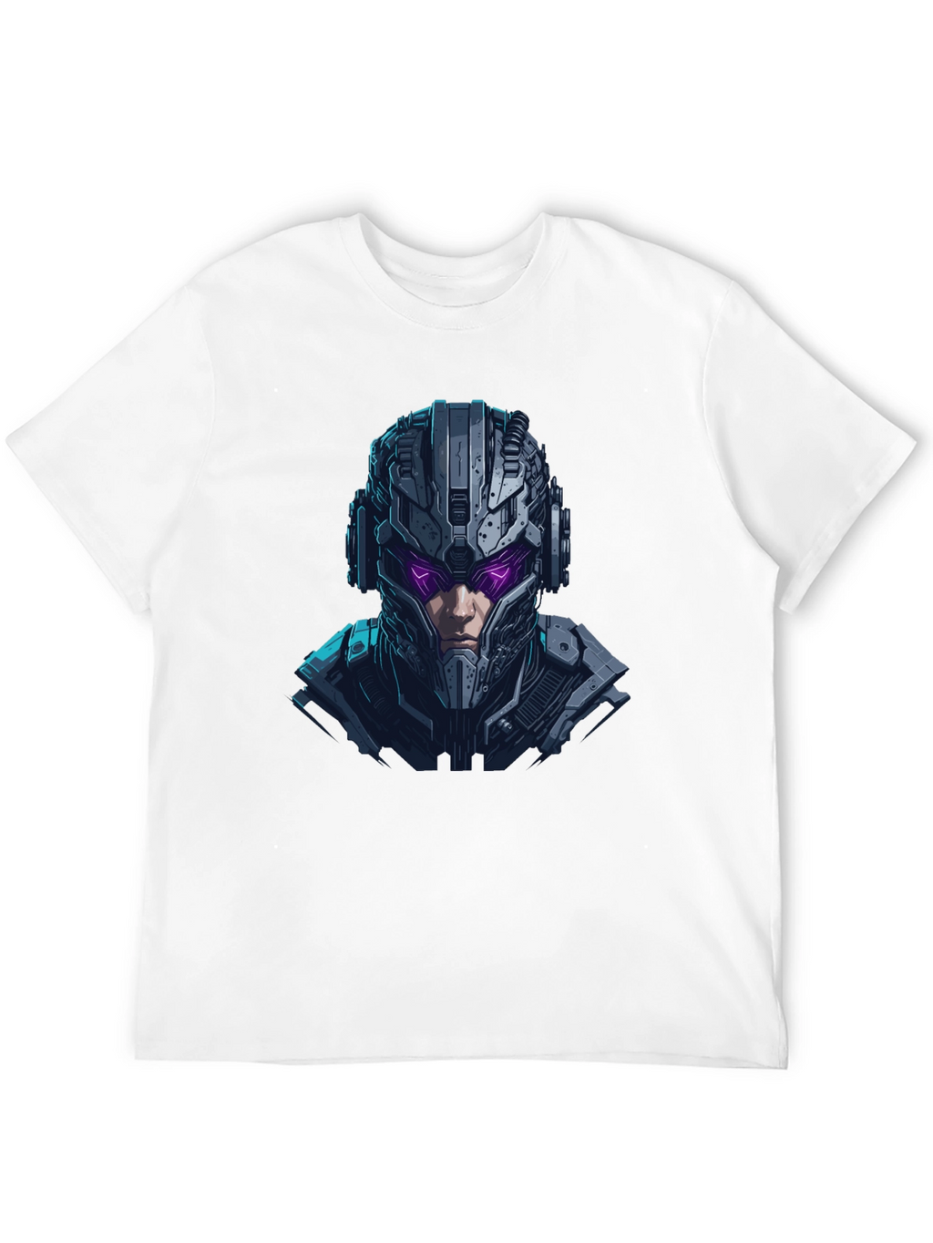 Cyberpunk Warrior Graphic Black T-Shirt
