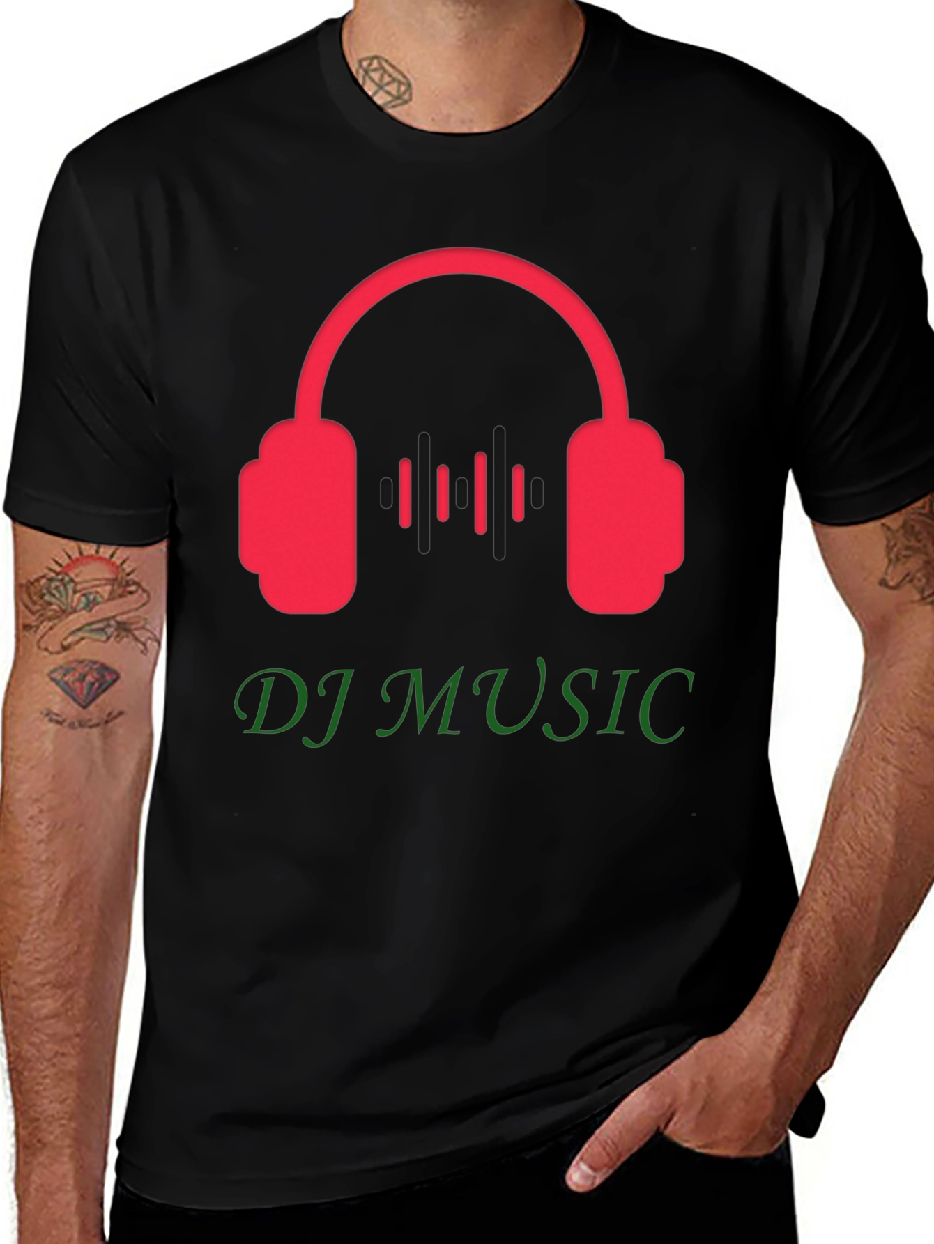 DJ Music Graphic Tee - Black T-Shirt