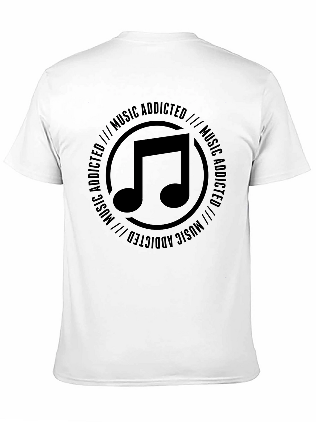 Music Addicted Black Graphic T-Shirt