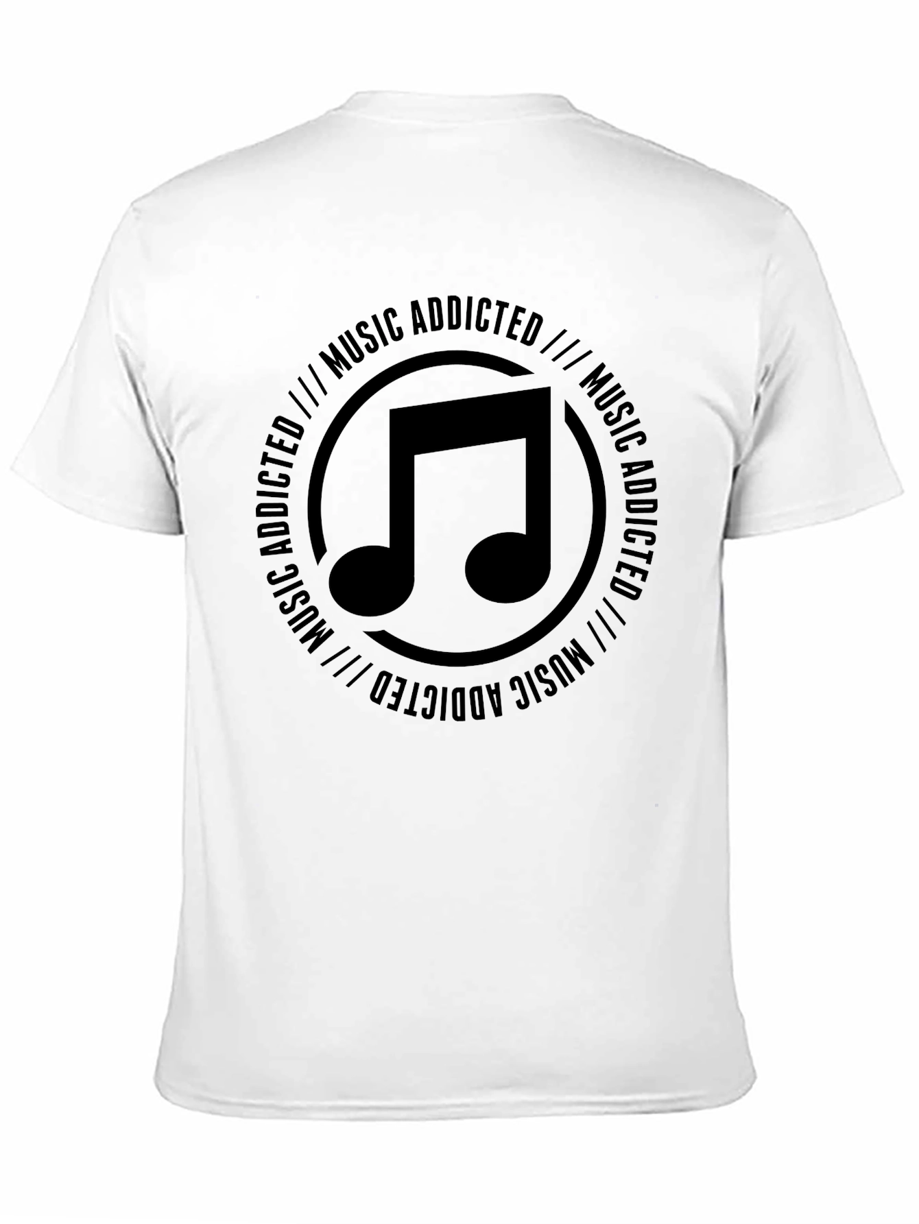 Music Addicted Black Graphic T-Shirt