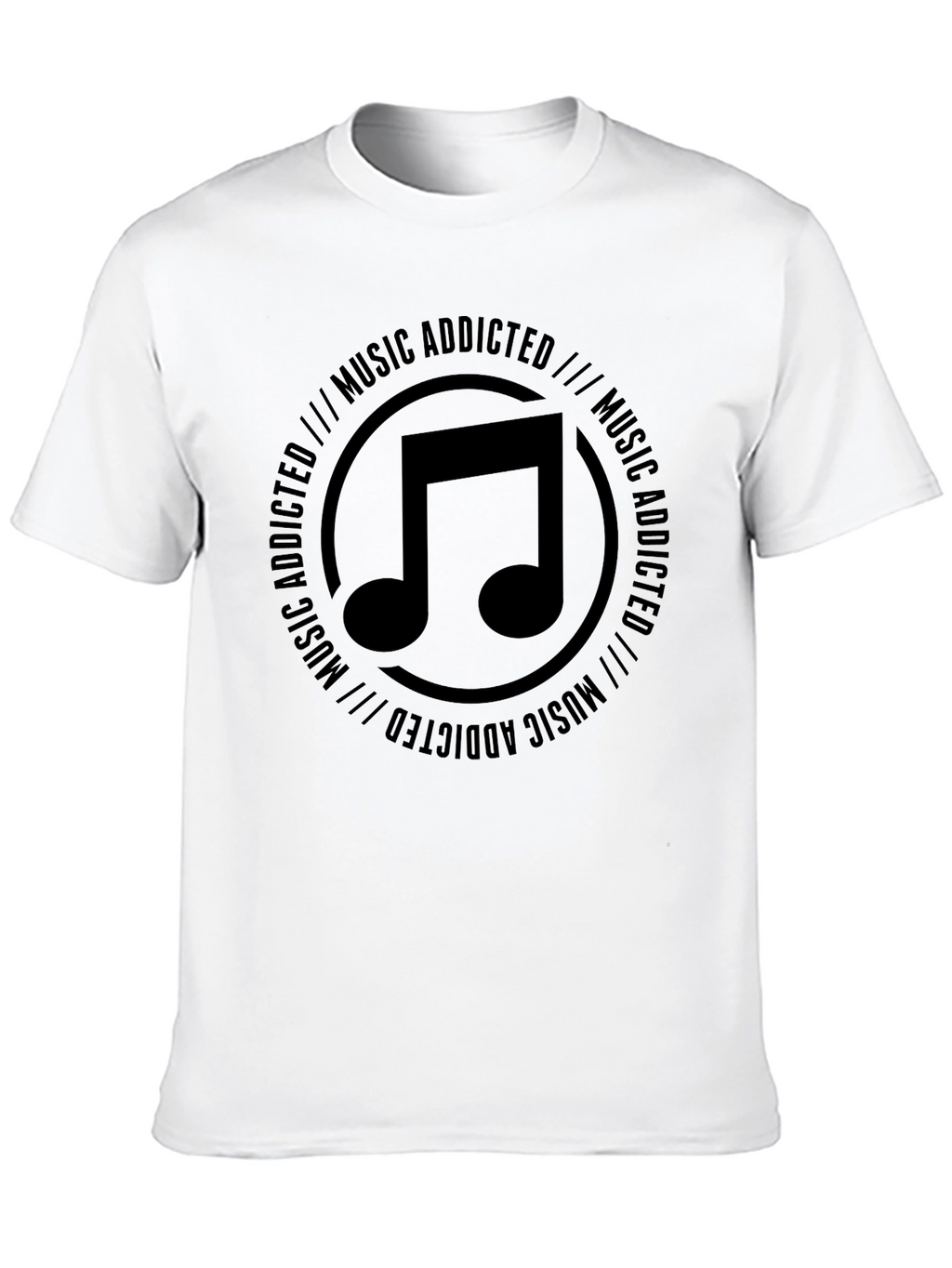 Music Addicted Black Graphic T-Shirt