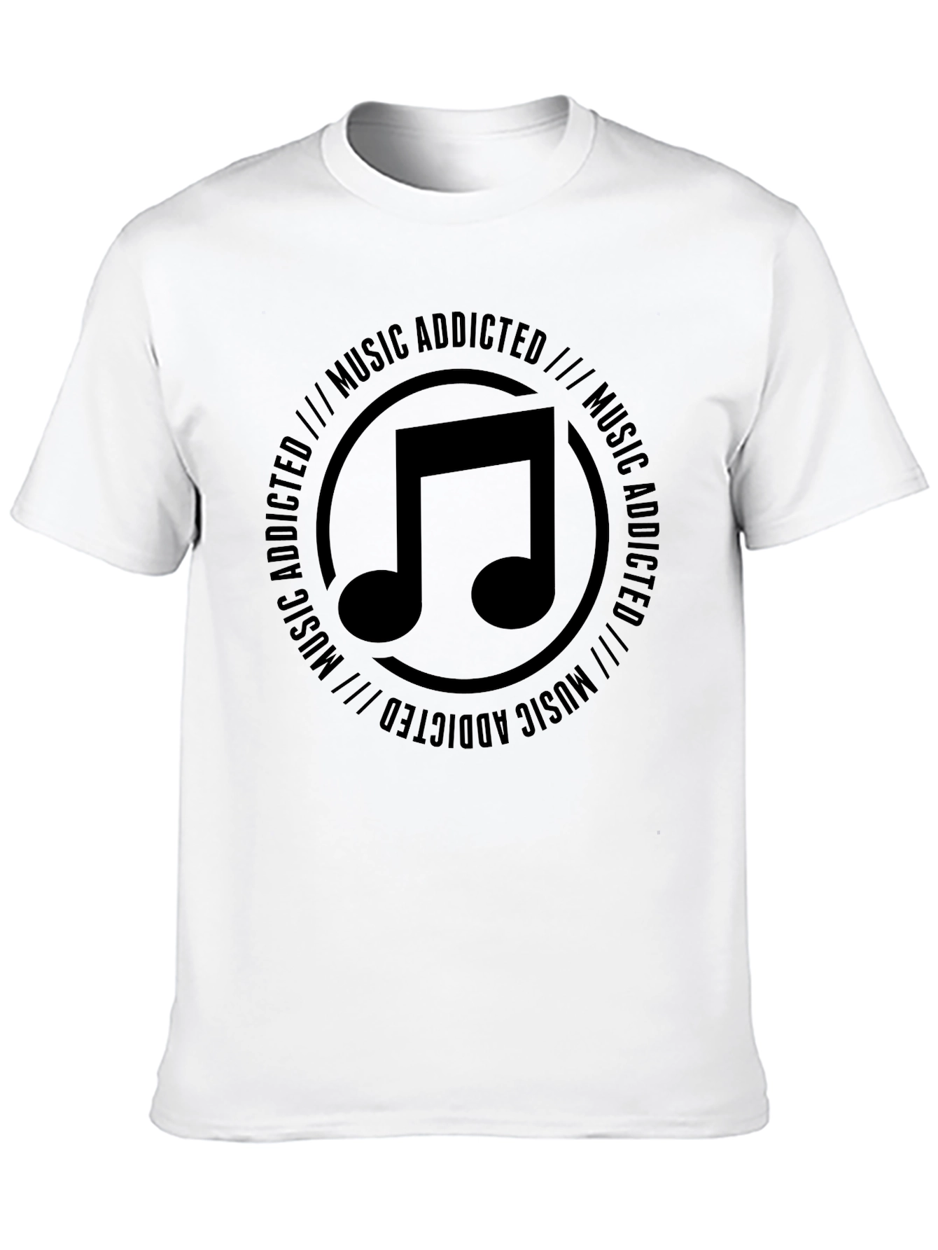 Music Addicted Black Graphic T-Shirt