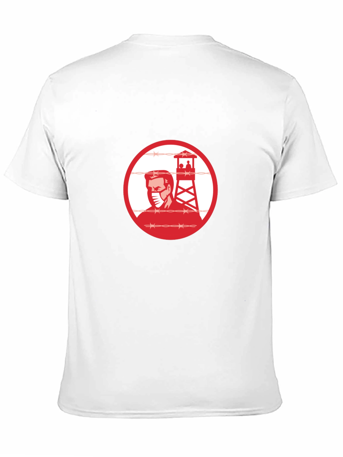 Black T-Shirt with Guard Tower Graphic
