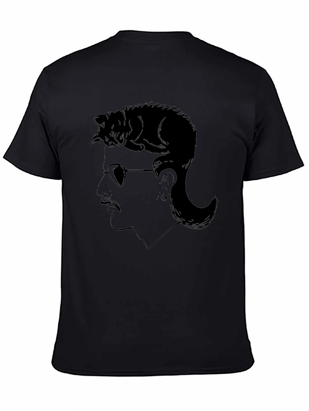 Cool Cat Mullet Graphic T-Shirt