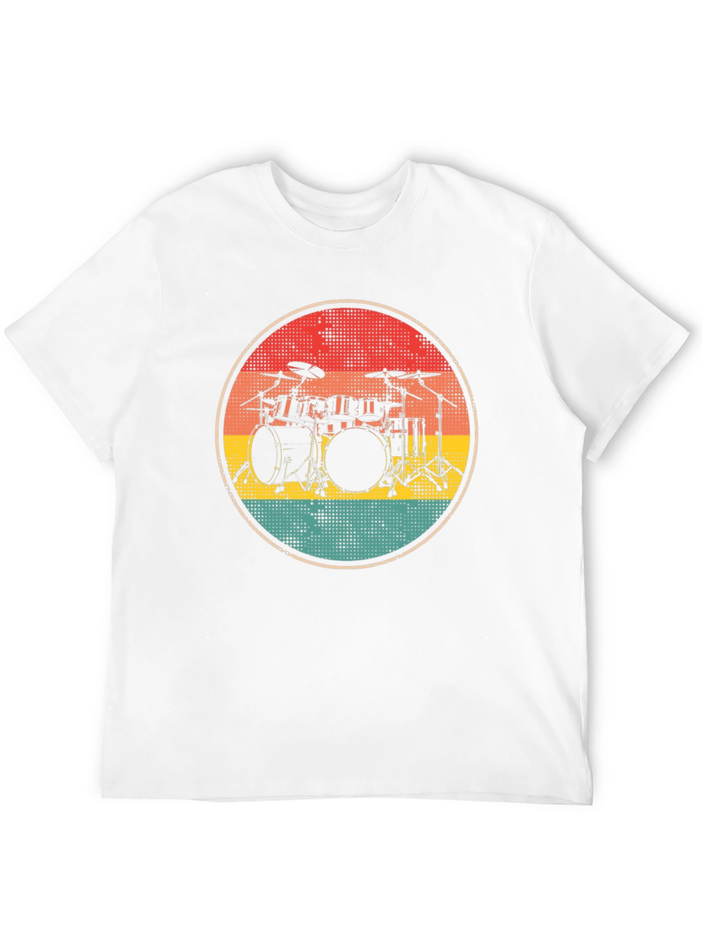 Retro Drum Set Graphic Tee - Black