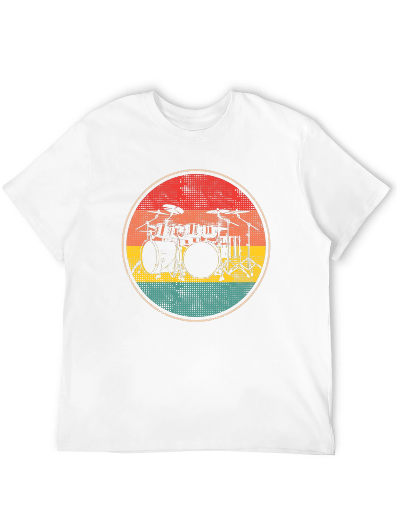 Retro Drum Set Graphic Tee - Black