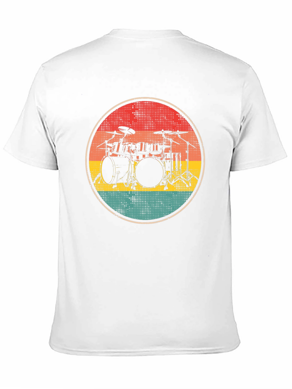 Retro Drum Set Graphic Tee - Black