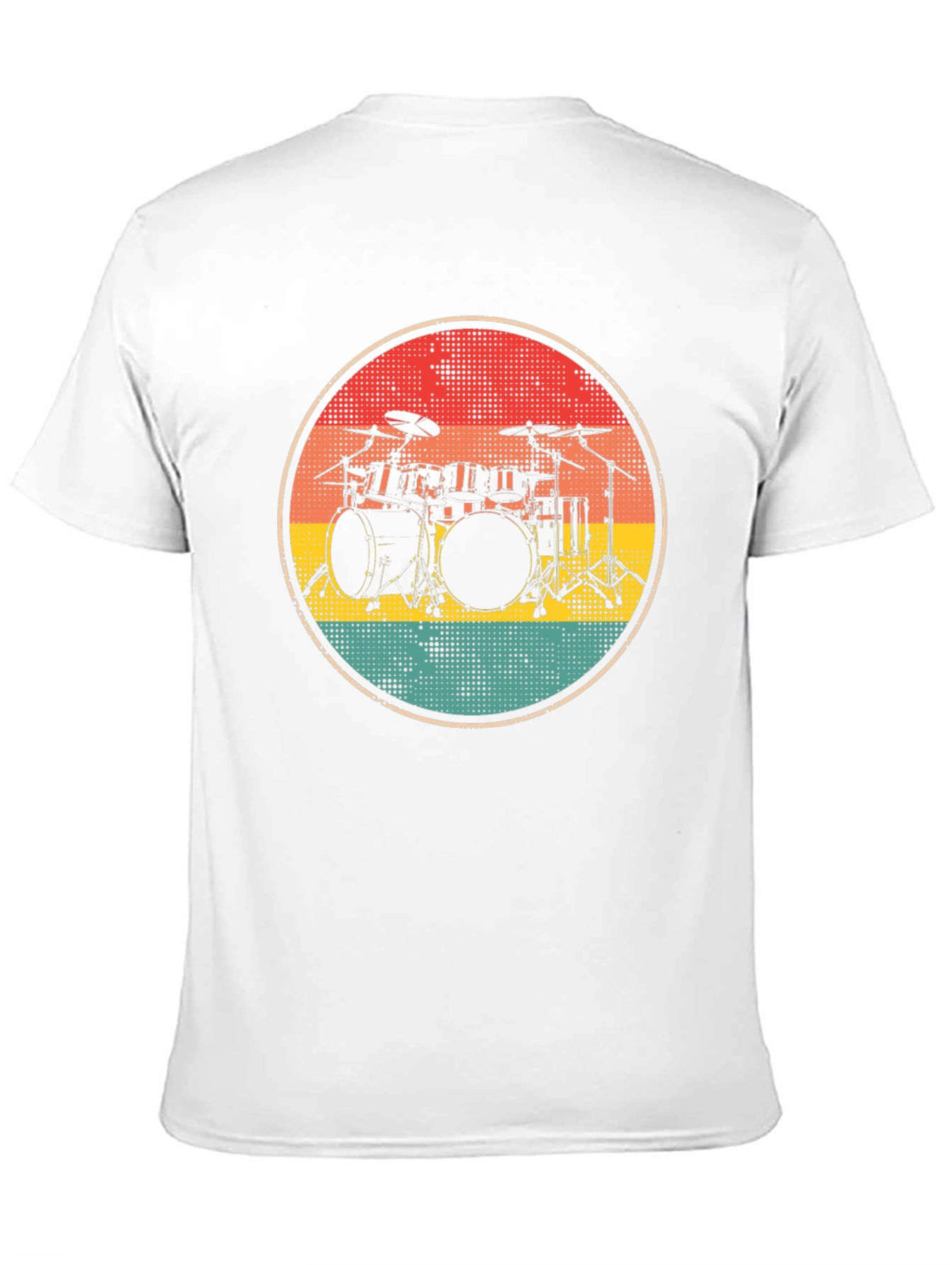 Retro Drum Set Graphic Tee - Black