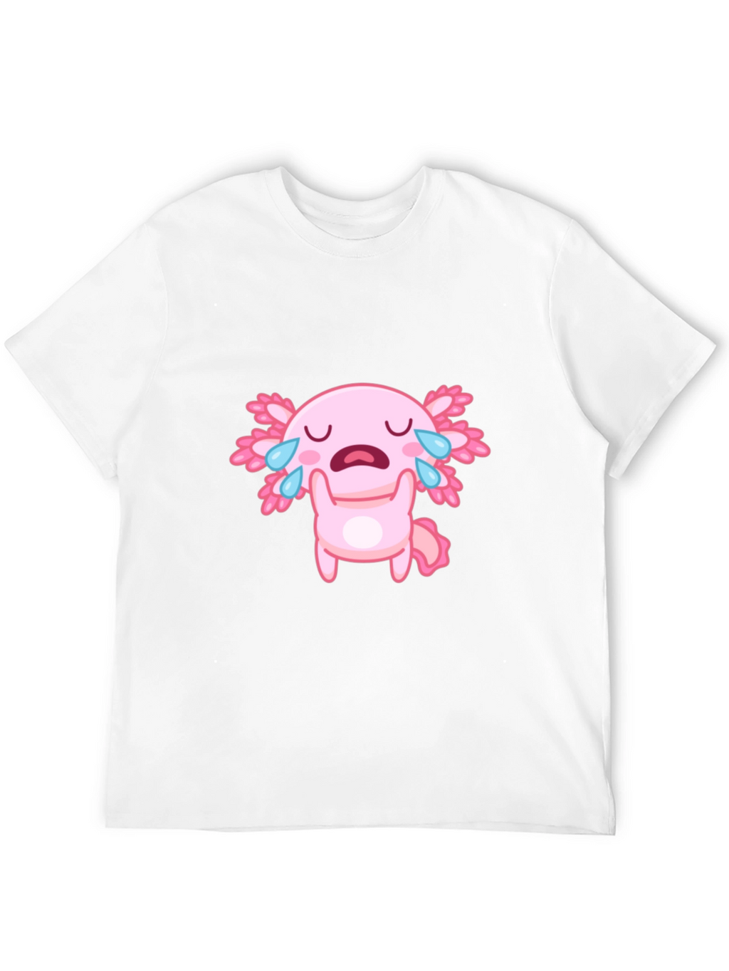 Crying Axolotl Black T-Shirt - Cute Cartoon Graphic Tee