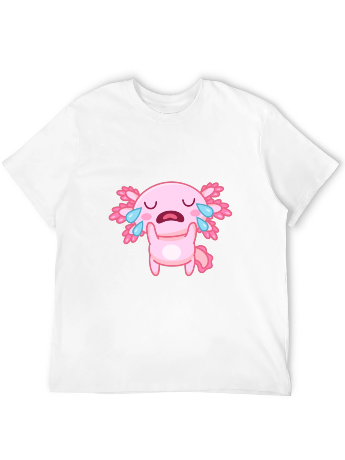 Crying Axolotl Black T-Shirt - Cute Cartoon Graphic Tee