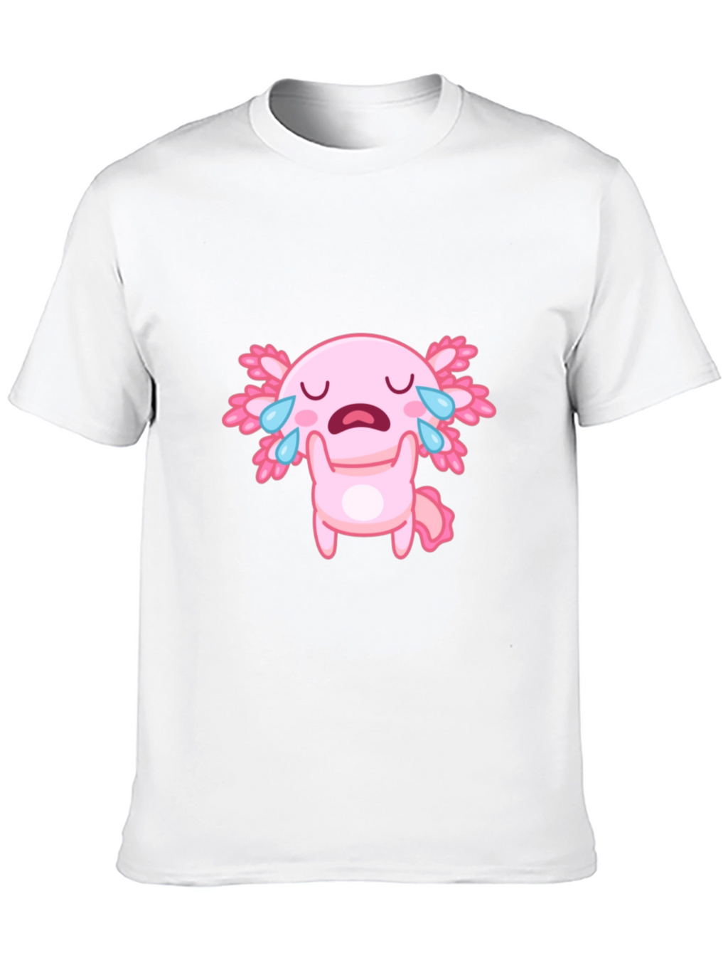 Crying Axolotl Black T-Shirt - Cute Cartoon Graphic Tee