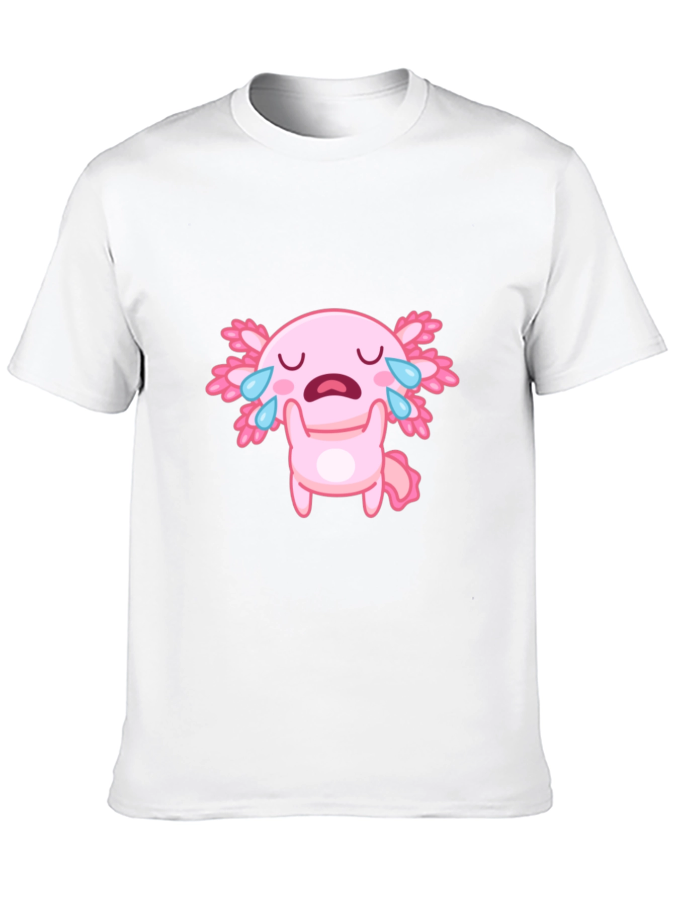 Crying Axolotl Black T-Shirt - Cute Cartoon Graphic Tee