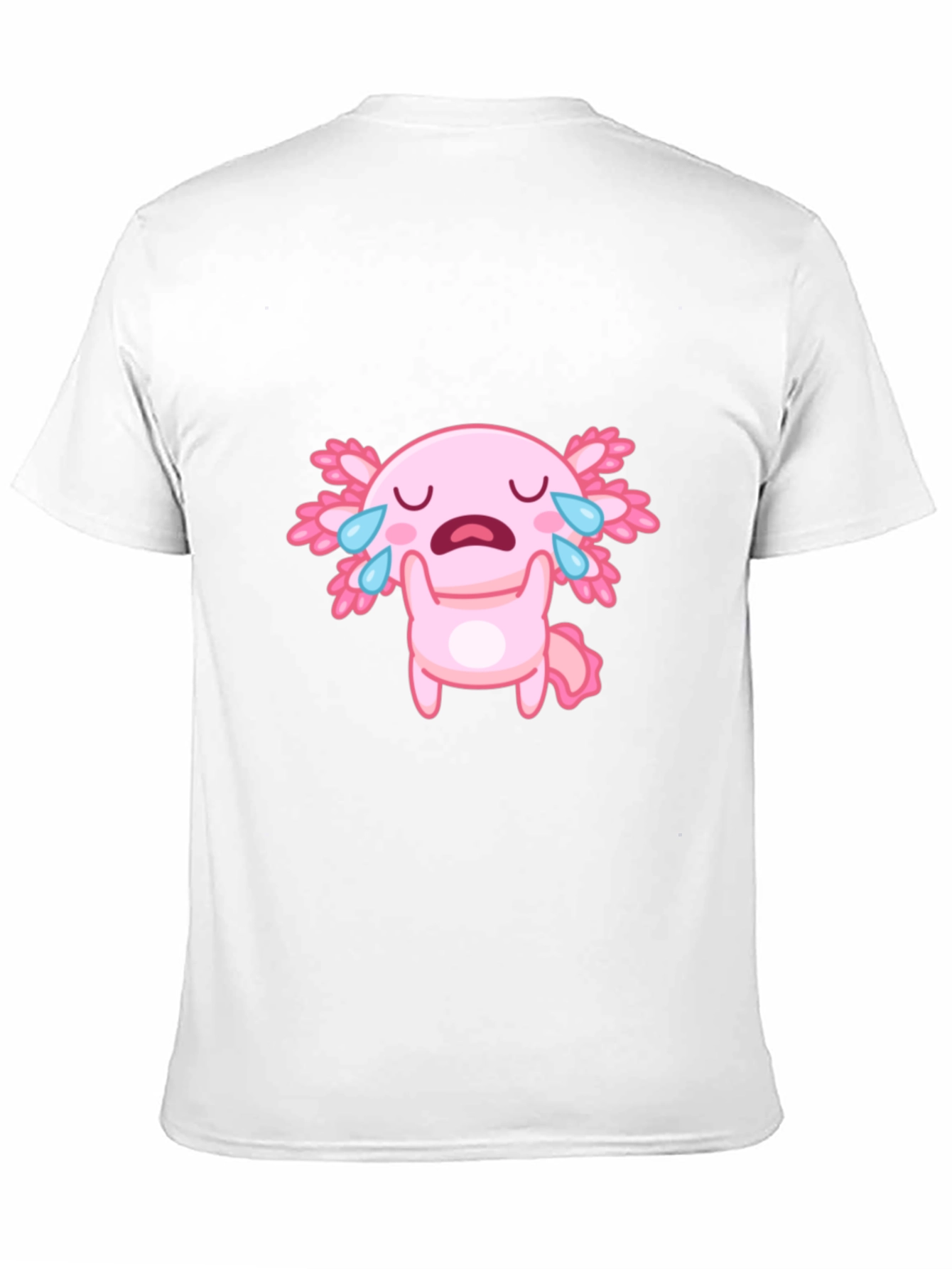 Crying Axolotl Black T-Shirt - Cute Cartoon Graphic Tee