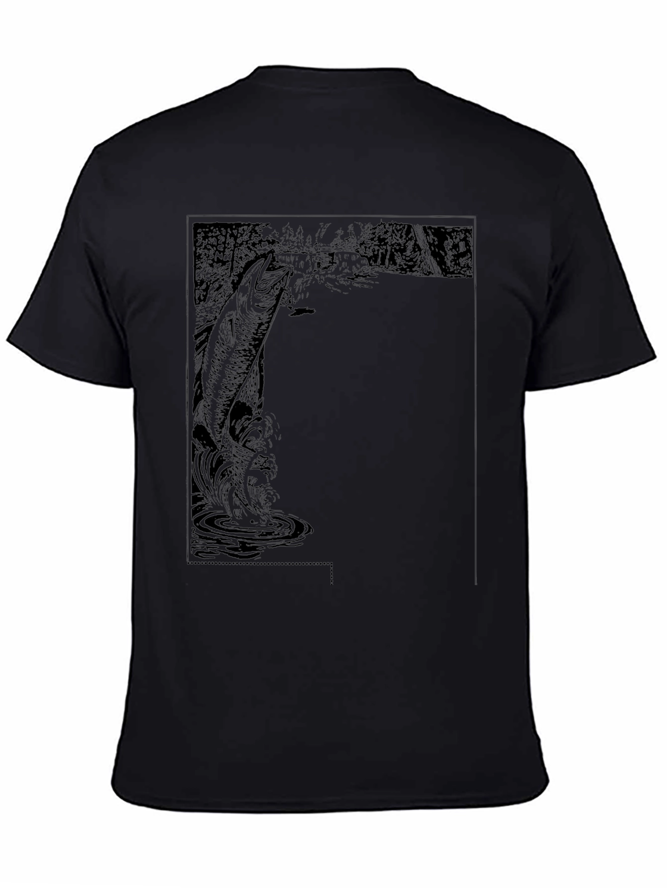 Black Fishing Graphic Tee - Anglers Catch
