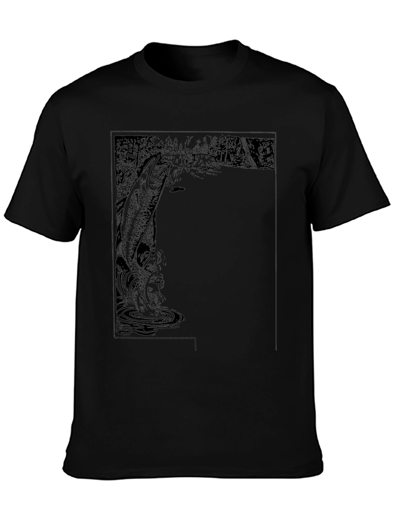 Black Fishing Graphic Tee - Anglers Catch