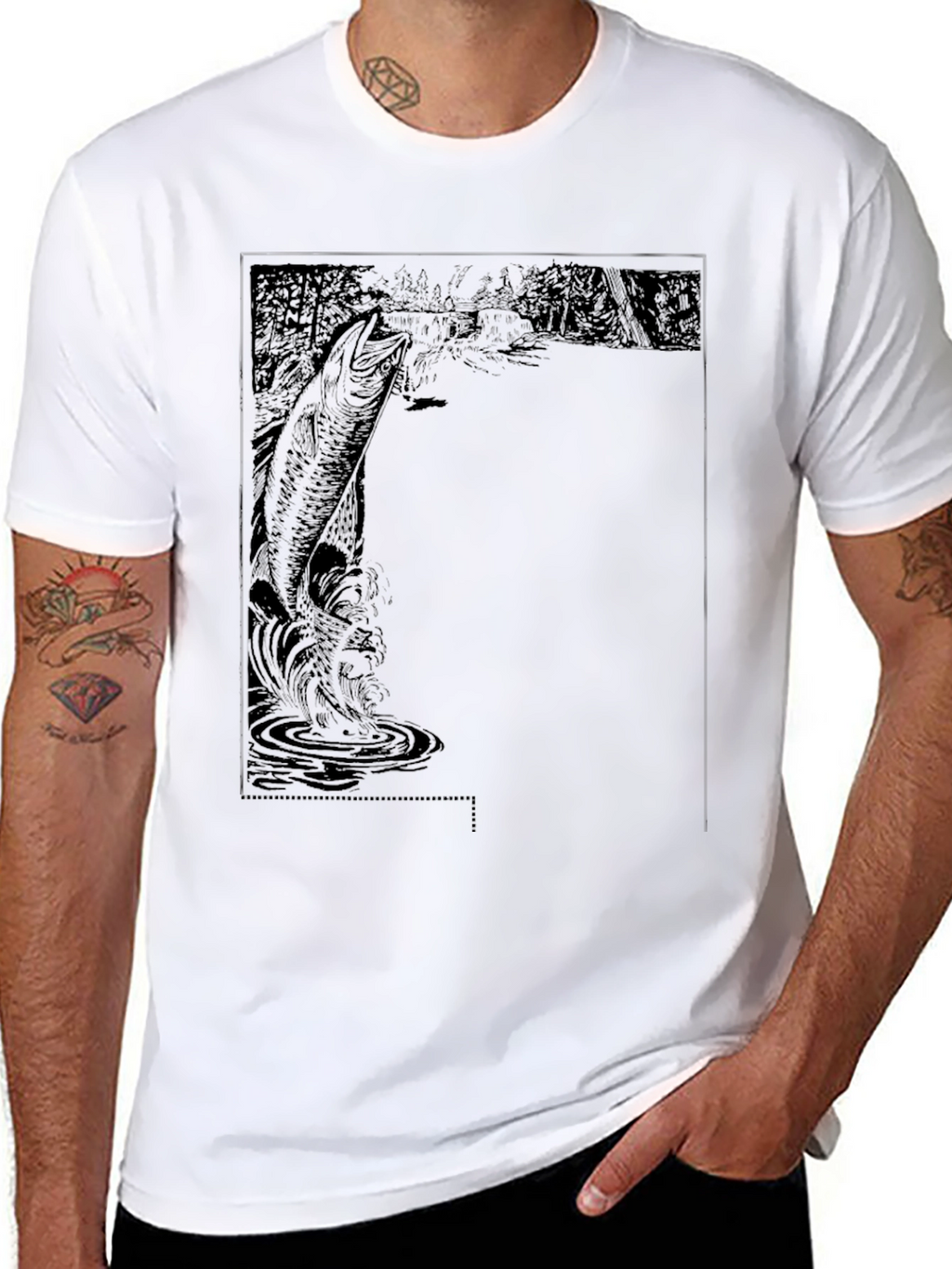 Black Fishing Graphic Tee - Anglers Catch