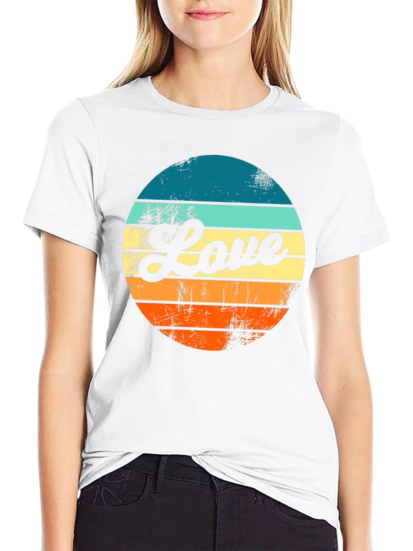 Retro Love Graphic T-Shirt - Black