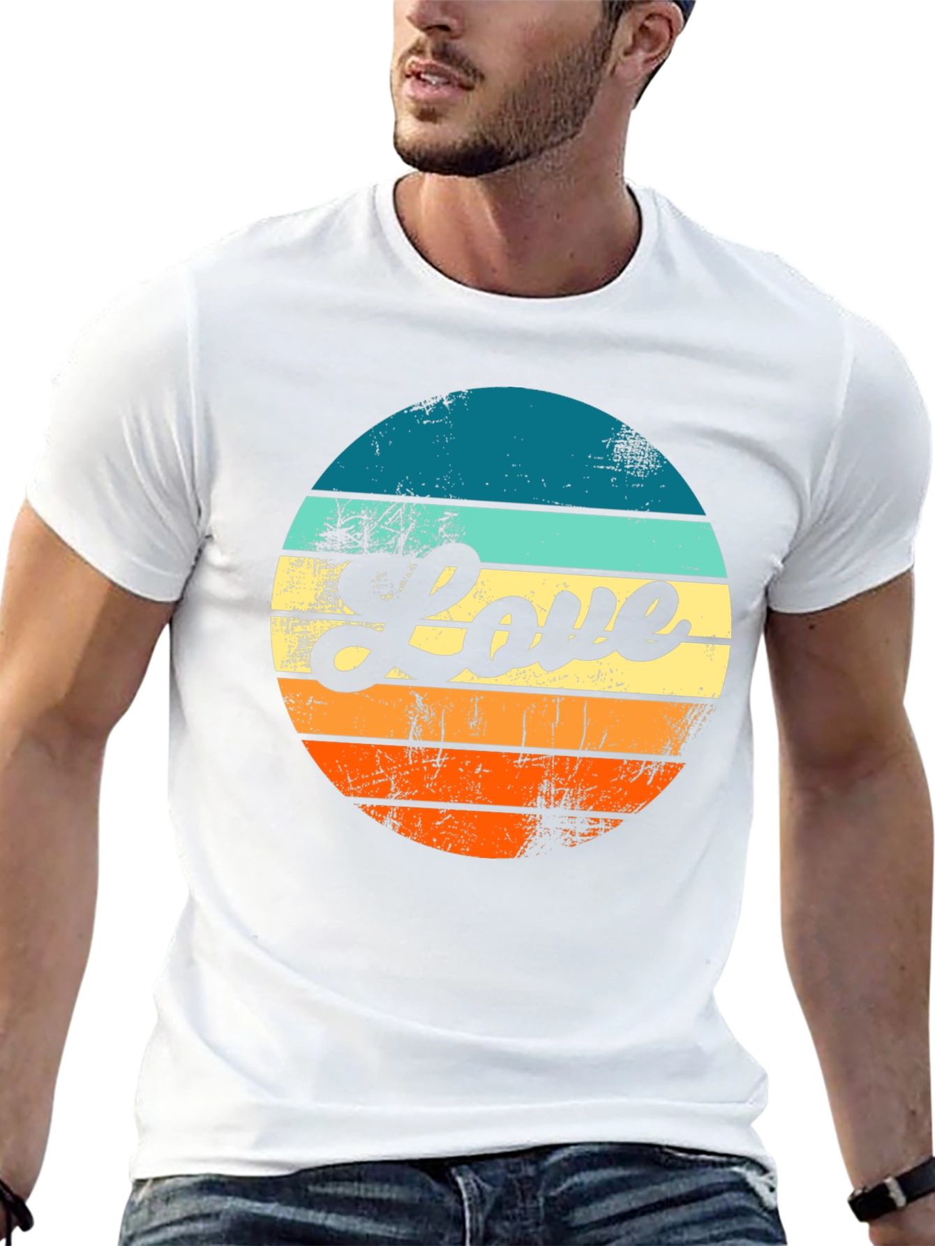 Retro Love Graphic T-Shirt - Black