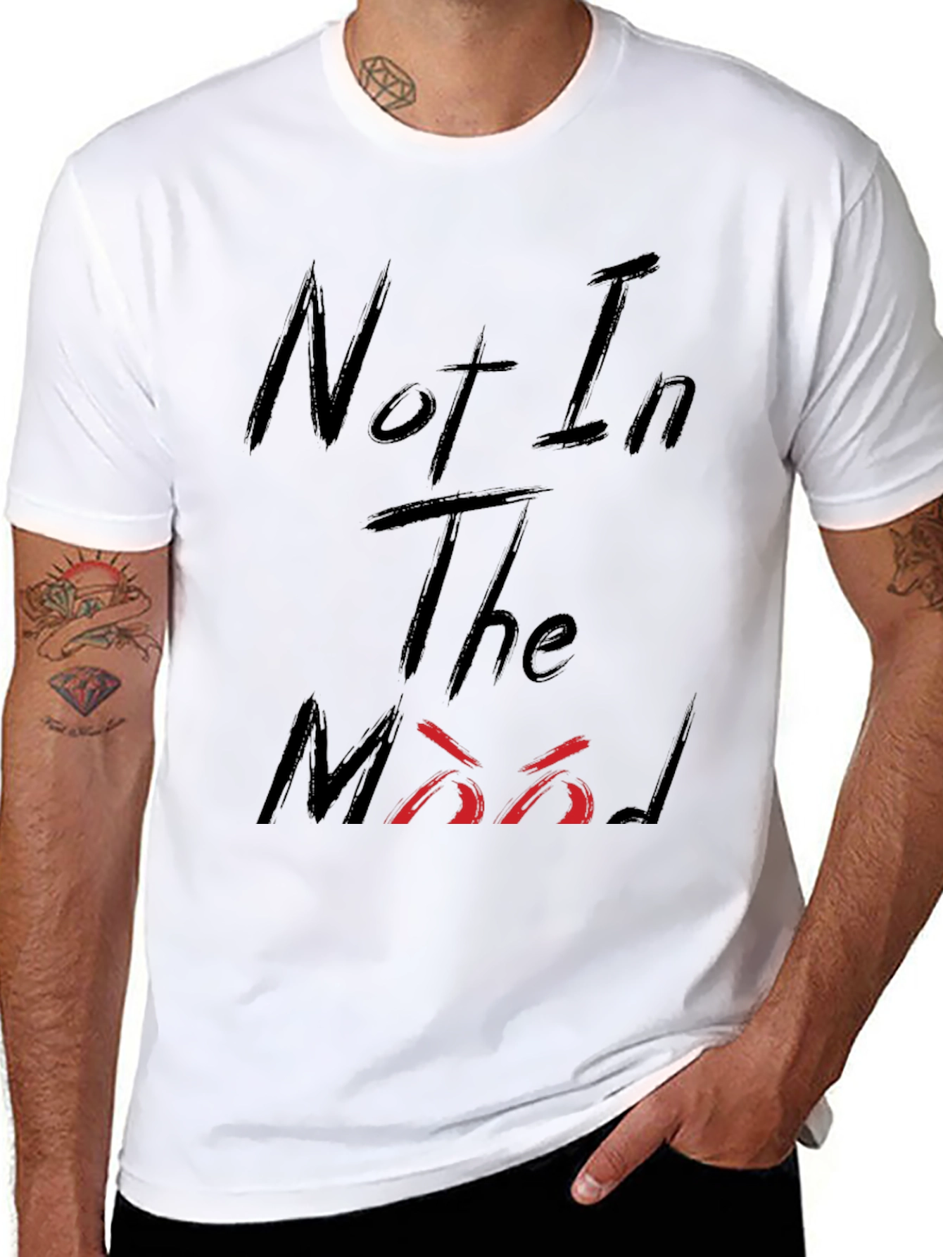 Not In The Mood Black Graphic Tee Shirt