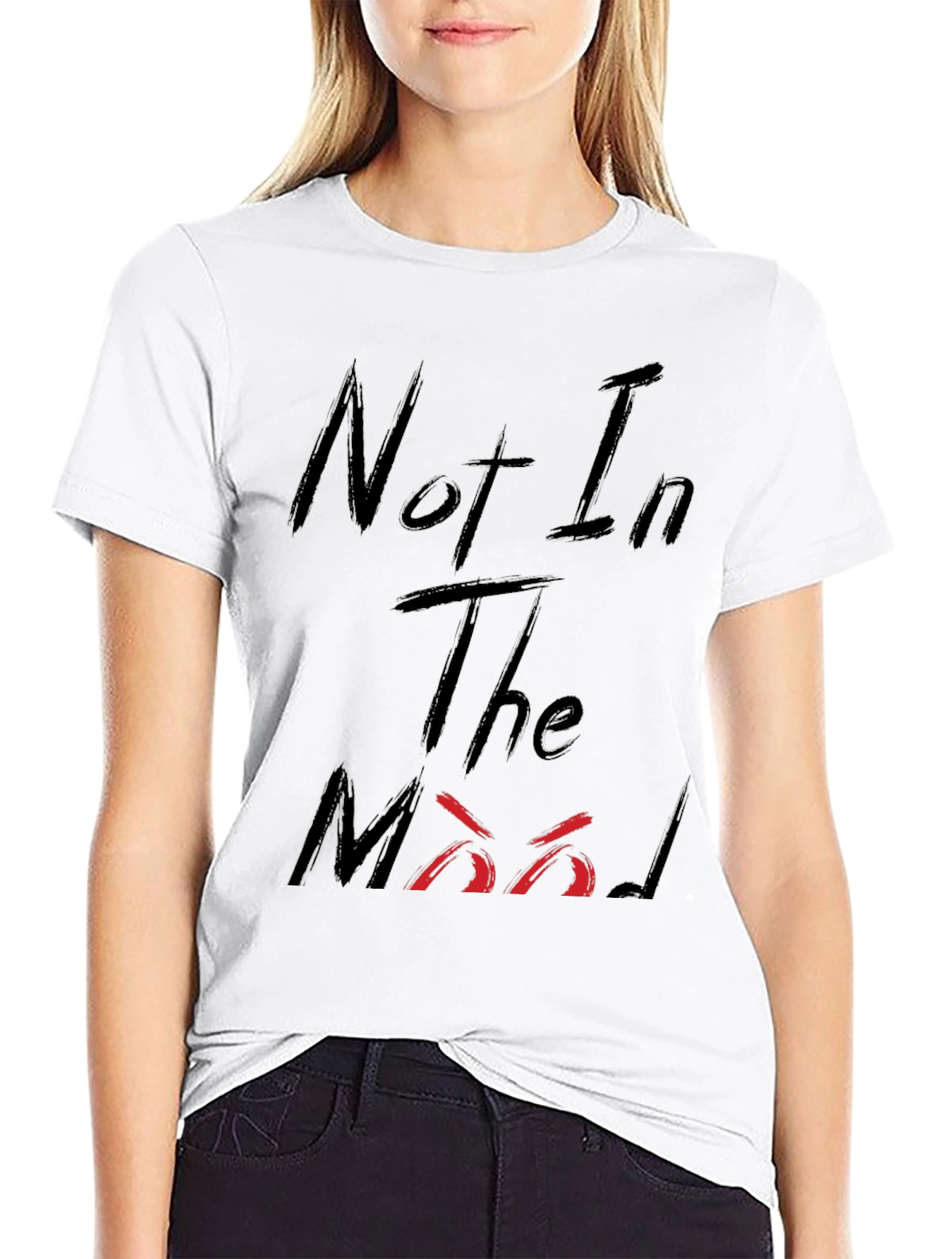 Not In The Mood Black Graphic Tee Shirt