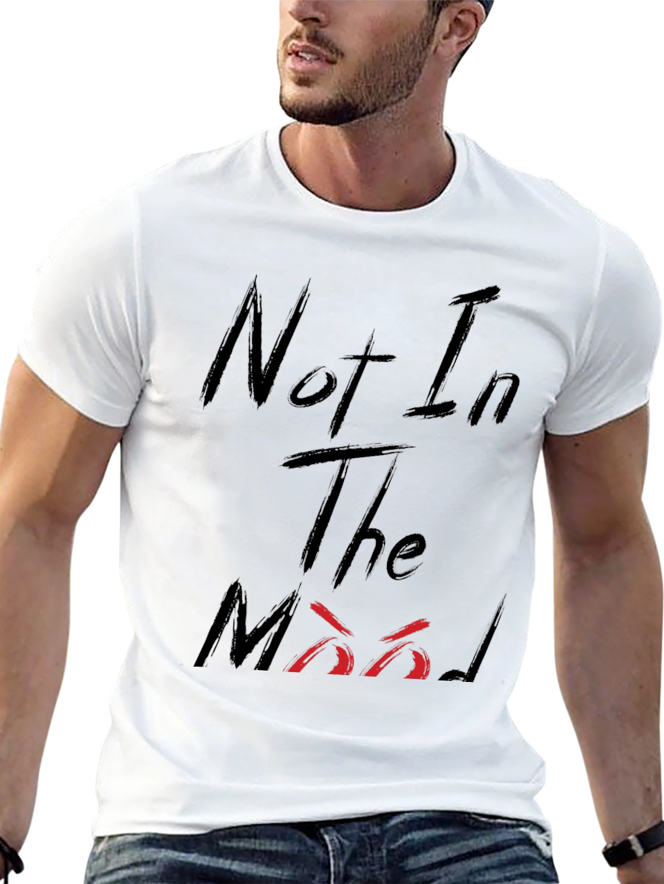 Not In The Mood Black Graphic Tee Shirt