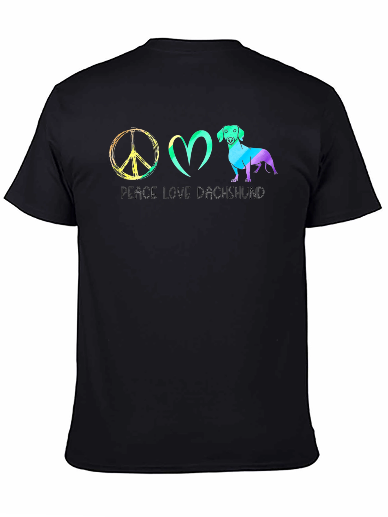 Peace Love Dachshund T-Shirt Colorful Design